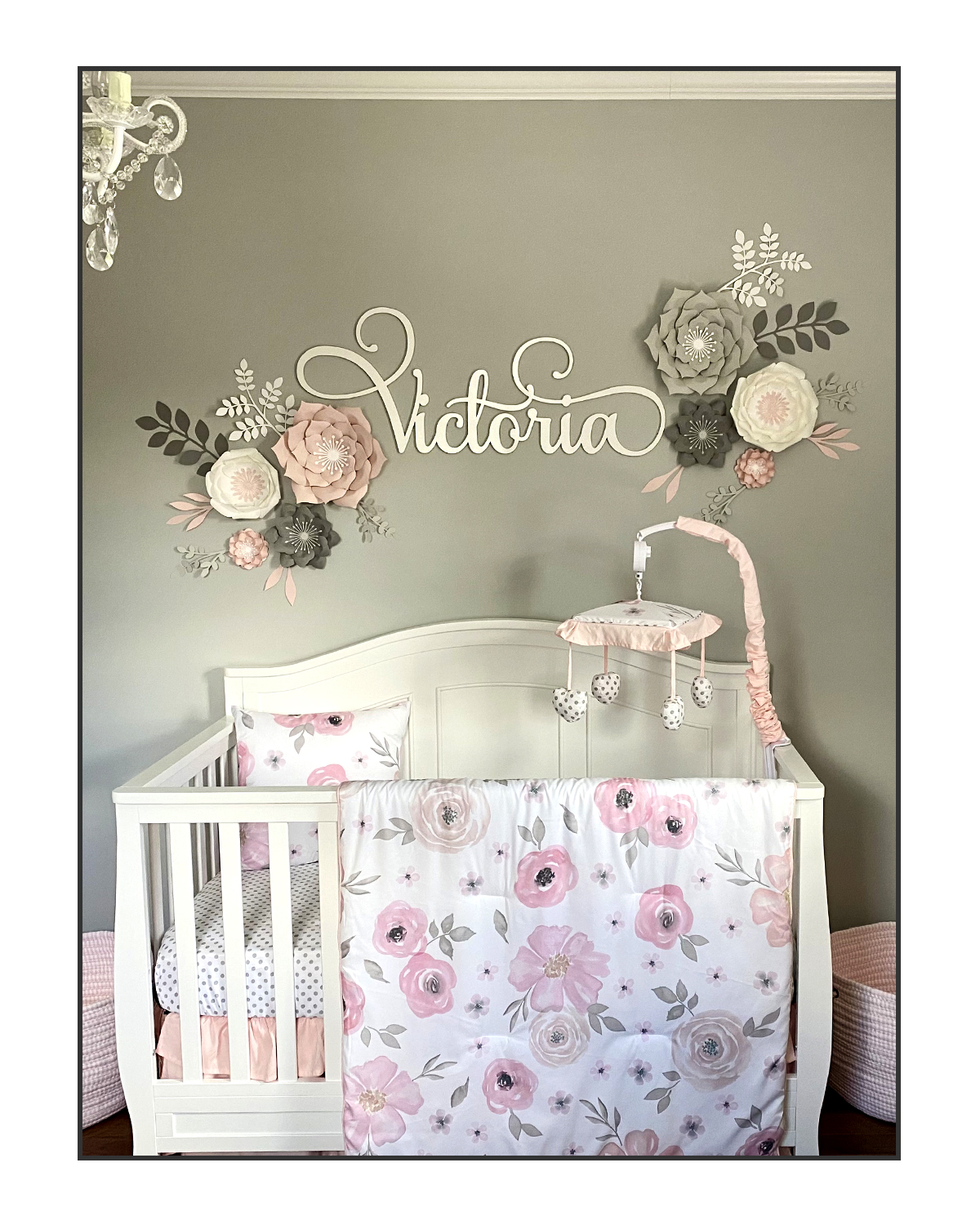 Pink and Gray Nursery Wall Decor